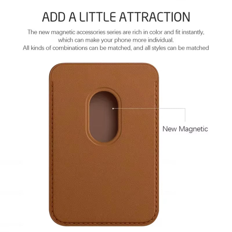 For Magsafe Magnetic Luxury Leather Card Holder Wallet Case for Iphone 14 Pro Max 13 12 Phone Bag Cover Adsorption Accessories