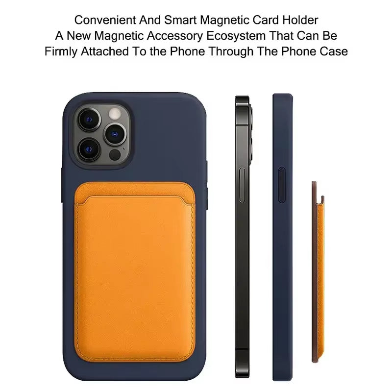 For Magsafe Magnetic Luxury Leather Card Holder Wallet Case for Iphone 14 Pro Max 13 12 Phone Bag Cover Adsorption Accessories